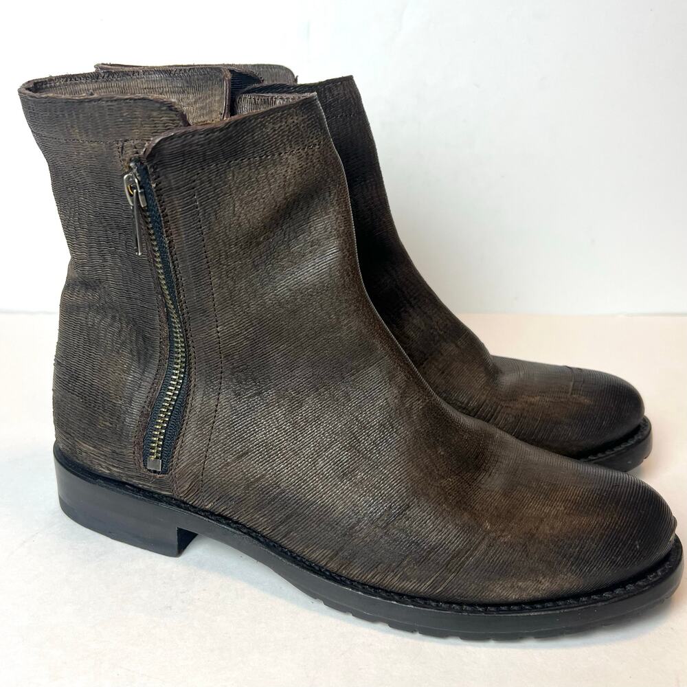 FRYE Women's Natalie Double Zip‎ Ankle Boots Booties Dark Brown Sz 10